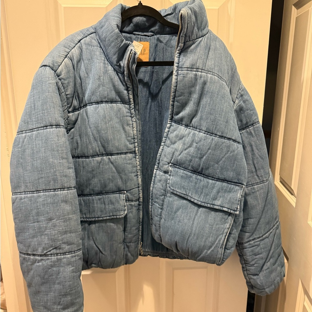 NWT Oversized gap denim puffer